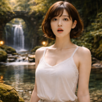 『AI美女が魅せるコスプレ 人気キャラ特集｜自然と人工が溶け合う“深い森の秘密の場所”写真集』