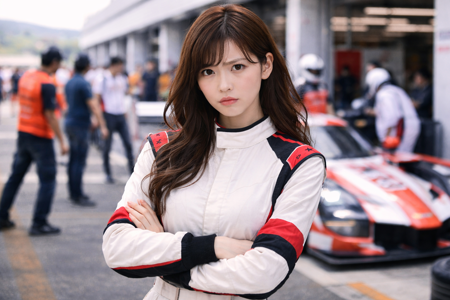 AI美女コスプレ写真集｜人気の職業コスプレNo.1「美人カーレーサー」――才色兼備が放つ圧倒的な存在感とは